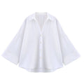 Womens Oversized V-Neck button-Down
