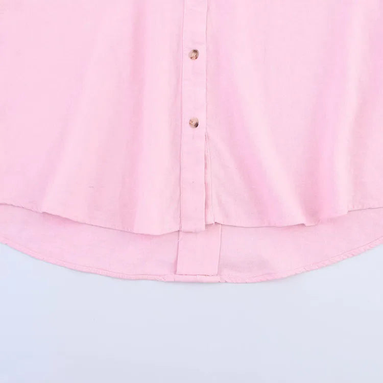 Womens Oversized V-Neck button-Down