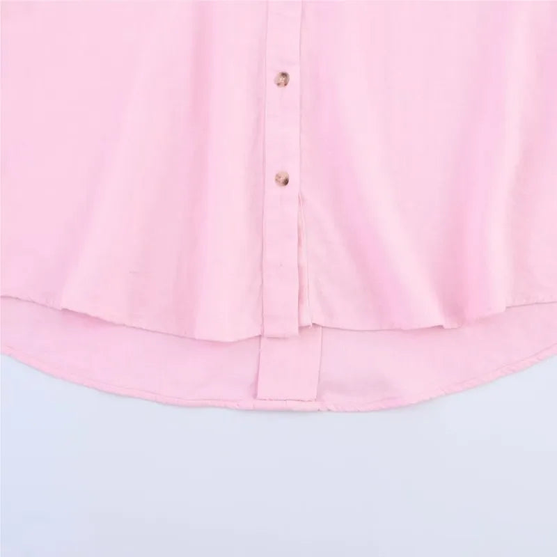 Womens Oversized V-Neck button-Down