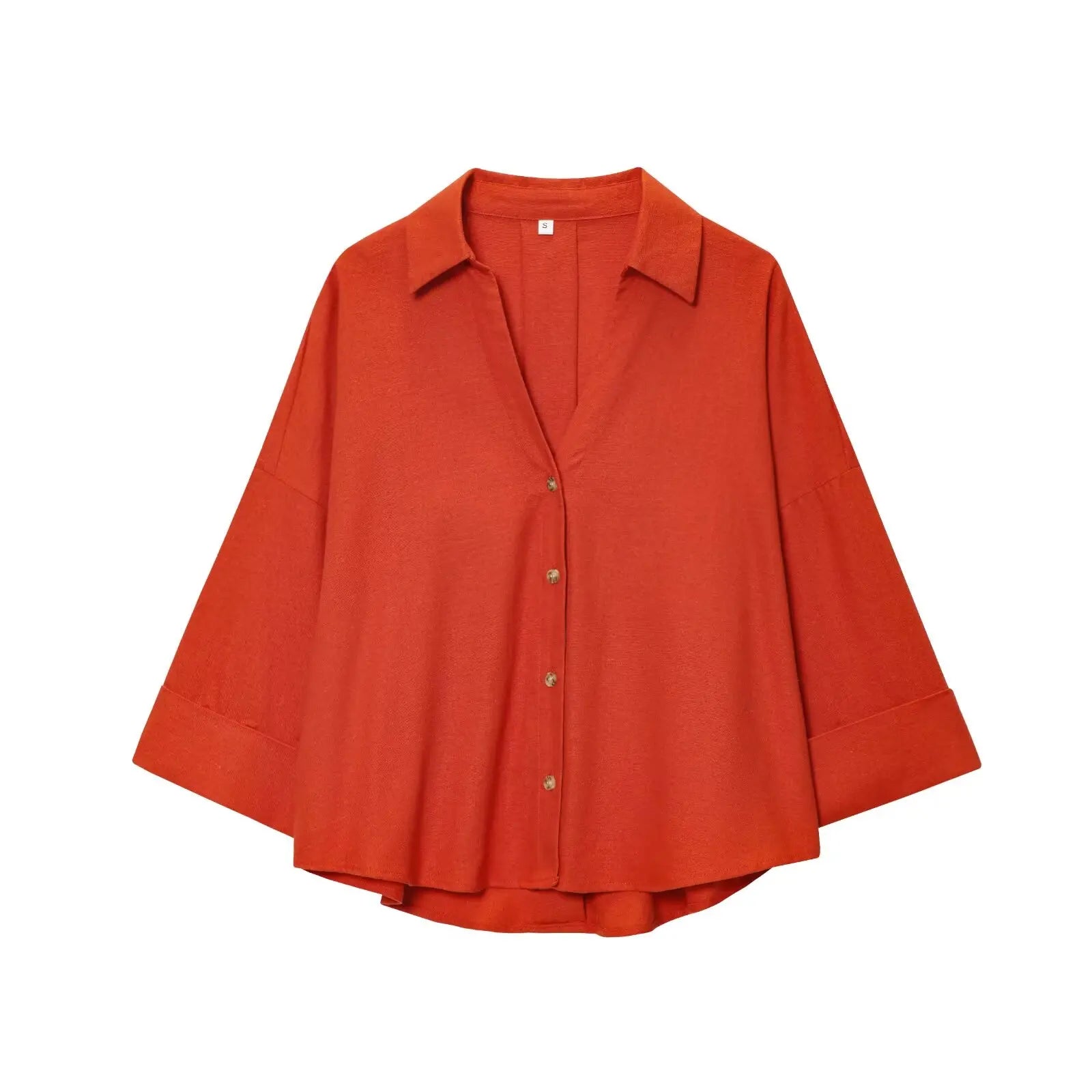 Womens Oversized V-Neck button-Down