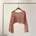 Women's Crochet Knit Crop Sweater