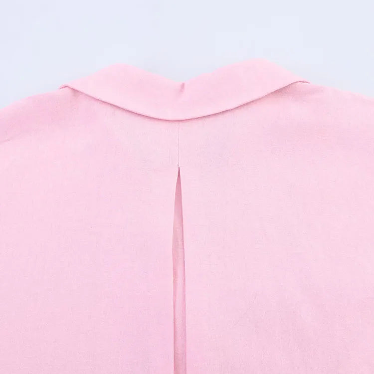 Womens Oversized V-Neck button-Down